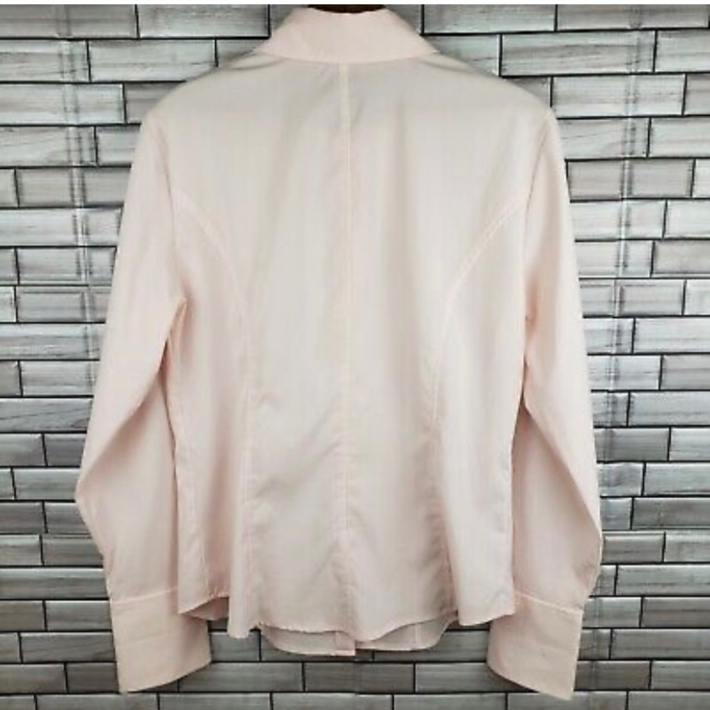 Express Stretch Womens Light Pink Long Sleeve Button Up Fitted Dress Shirt - Picture 2 of 6